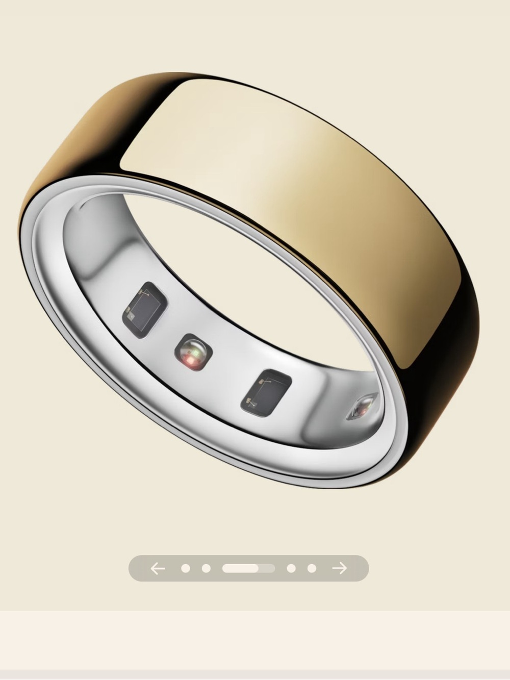 Oura Ring 4 — Gold exterior with Silver inner band size 6